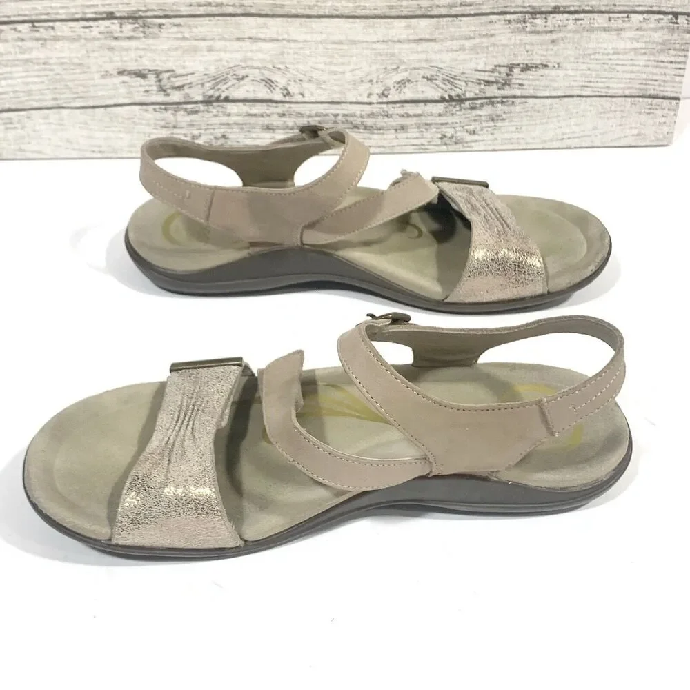 Abeo Bliss Post Metallic Leather Walking Comfort Sandals Size 9 Women’s - Picture 9 of 15